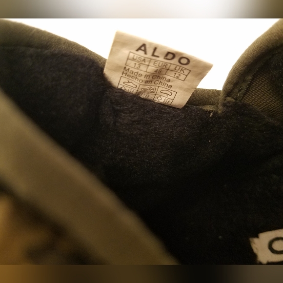 Aldo Men's Pufferlounge Loafers Green Camouflage Size 13 Faux Fur Lined - Picture 13 of 16